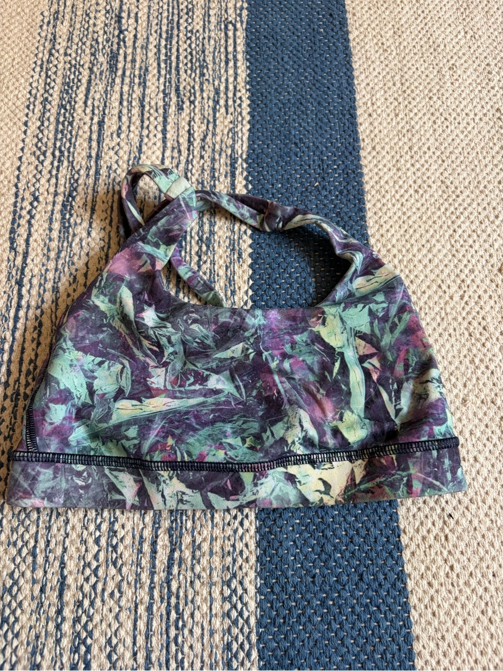 lululemon athletica Floral Print Sports Bra in Green, Purple, Teal